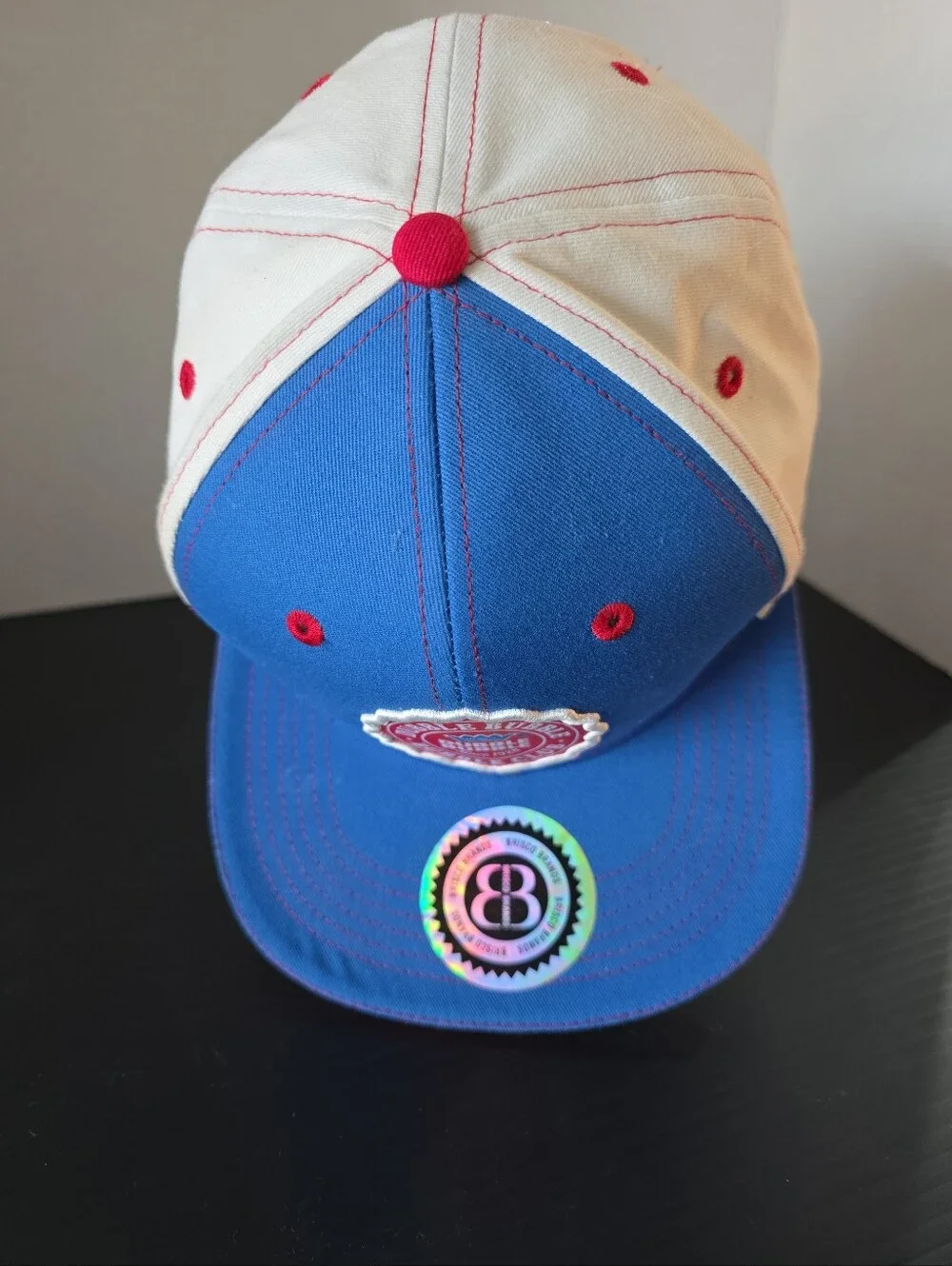 Dubble Bubble Blue & White Snapback Hat with Red Logo